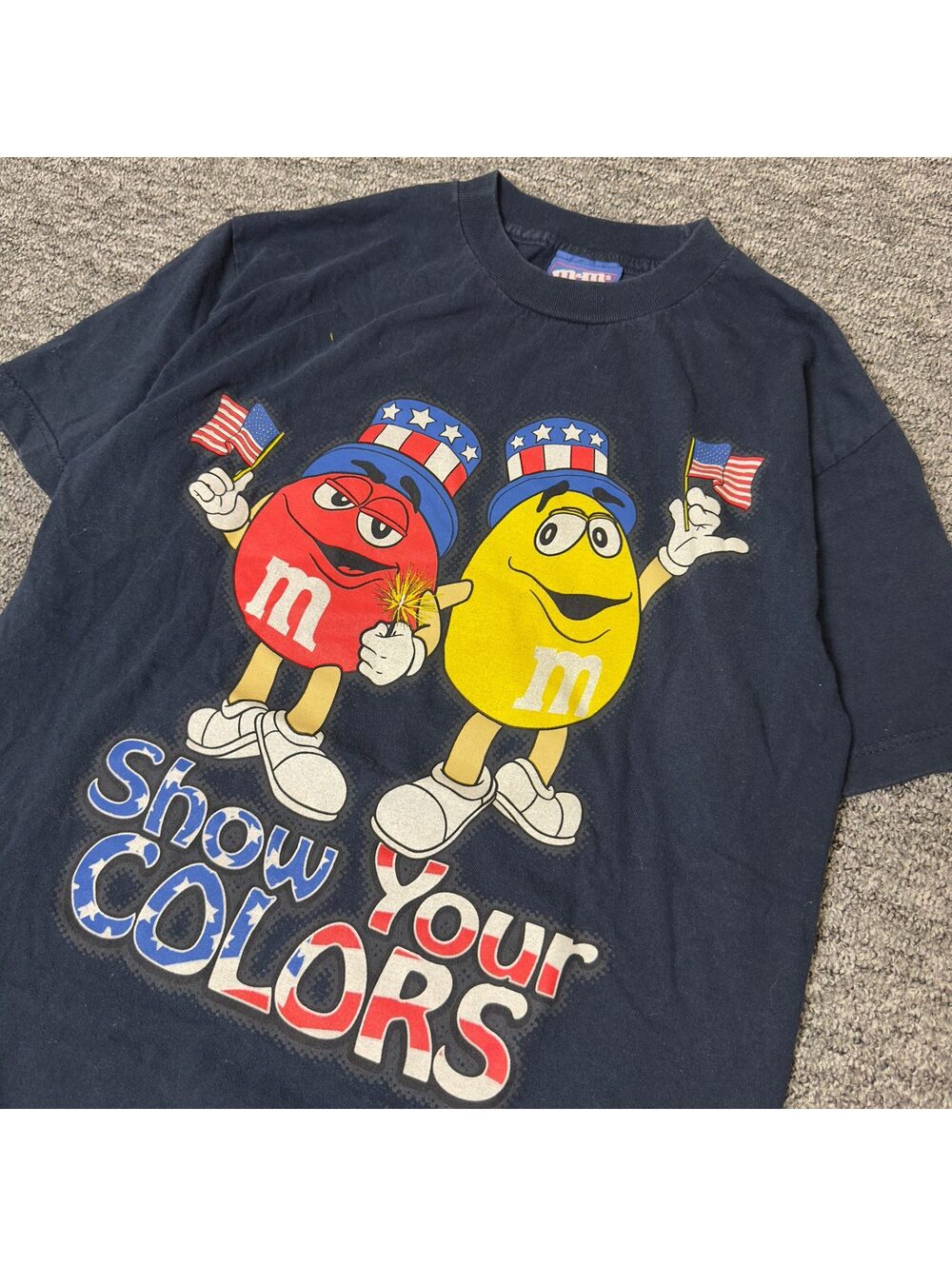 M&M's Show Your Colors Graphic Tee Mens M Navy USA